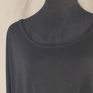 Women's Unbranded Supersoft Asymmetrical Long Sleeve Tee in Black - XXL